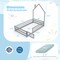 Wooden Twin Size Montessori Floor Bed with Lockable Door Guardrails and House Shape Design